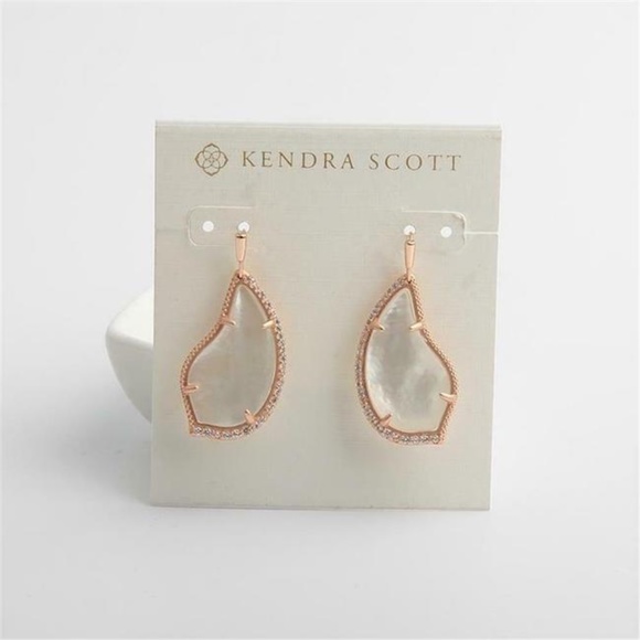 NEW Kendra Scott TULIP Silver Gold Rose Gold Pave Mother of Pearl Drop E… - Picture 10 of 12